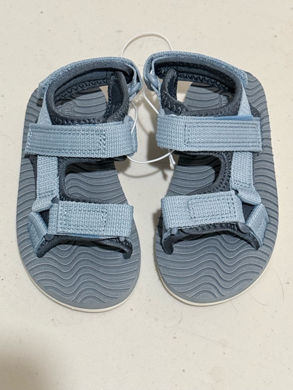 Cat & Jack Light Blue and Gray Kids Hook-and-Loop Sandals